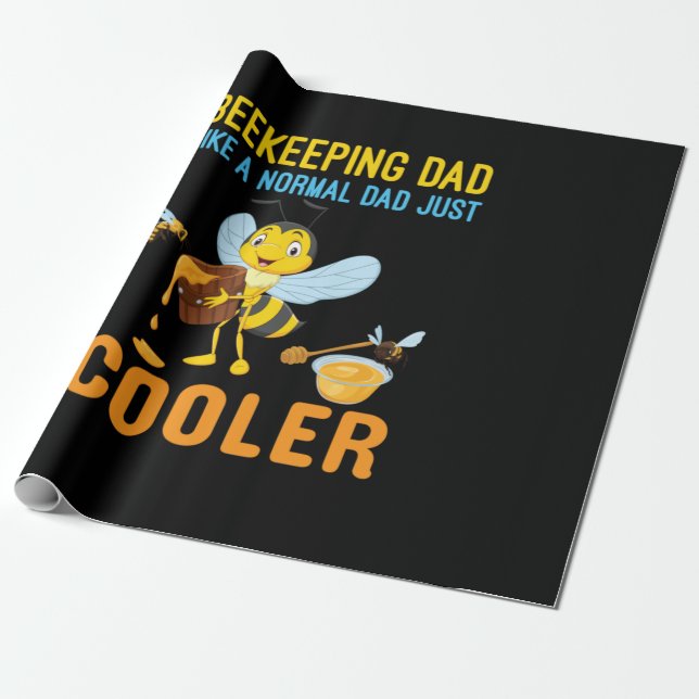 Beekeeper Art BeeKeeping Dad Wrapping Paper (Unrolled)