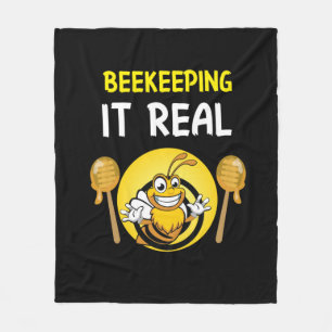 Beekeeper Art BeeKeeping It Real Fleece Blanket