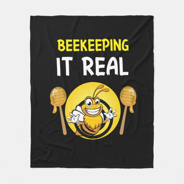 Beekeeper Art BeeKeeping It Real Fleece Blanket (Front)
