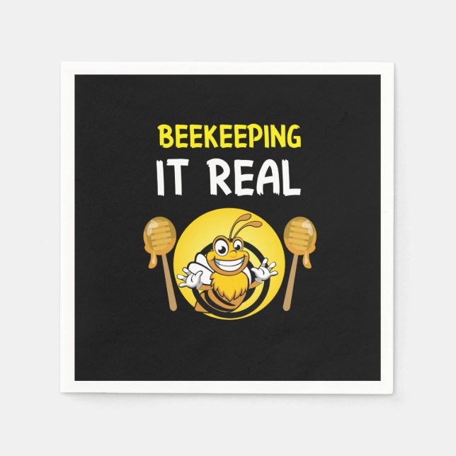 Beekeeper Art BeeKeeping It Real Napkin (Front)