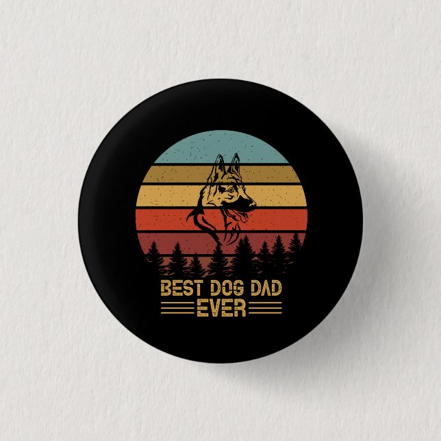 Beekeeper Art Best Dog Dad Ever 3 Cm Round Badge (Front)