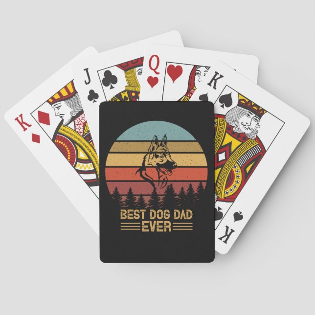 Beekeeper Art Best Dog Dad Ever Playing Cards (Back)