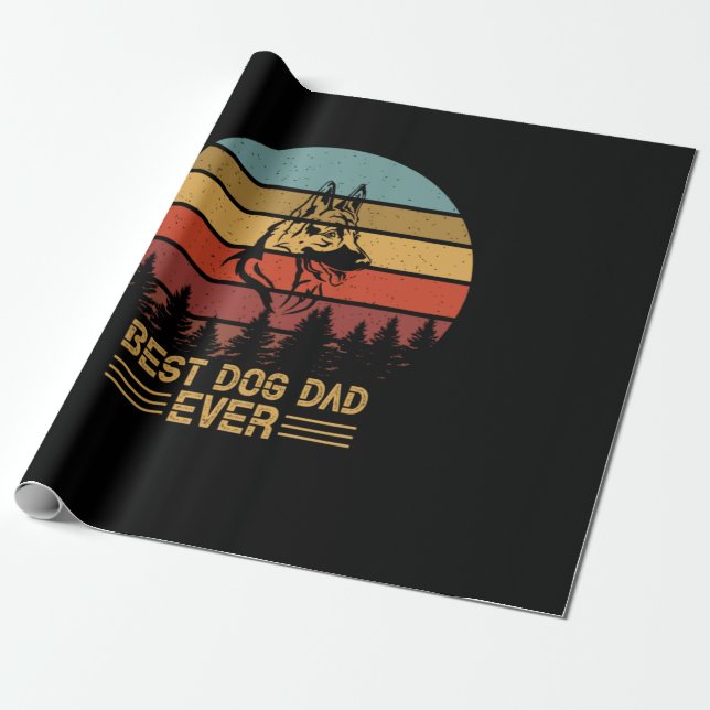 Beekeeper Art Best Dog Dad Ever Wrapping Paper (Unrolled)