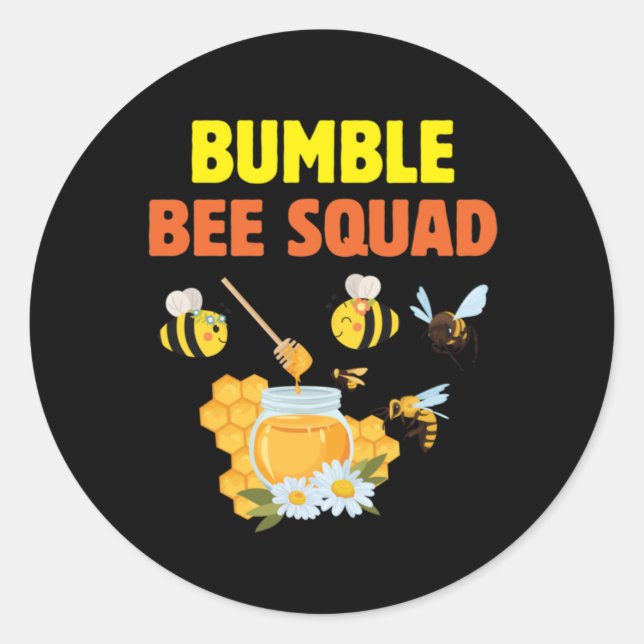 Beekeeper Art Bumble Bee Squad 2 Classic Round Sticker (Front)