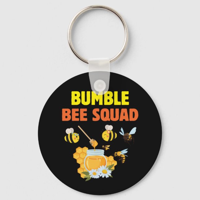 Beekeeper Art Bumble Bee Squad 2 Key Ring (Front)