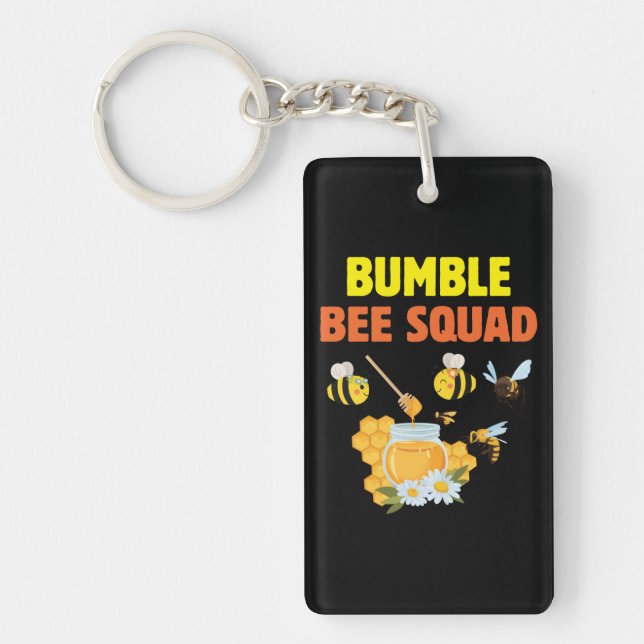 Beekeeper Art Bumble Bee Squad 2 Key Ring (Front)