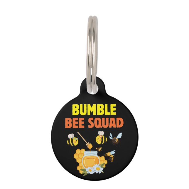 Beekeeper Art Bumble Bee Squad 2 Pet Tag (Front)