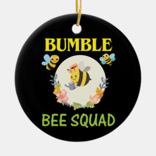 Beekeeper Art Bumble Bee Squad Ceramic Ornament