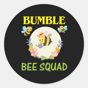 Beekeeper Art Bumble Bee Squad Classic Round Sticker
