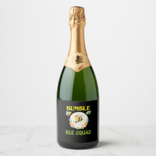 Beekeeper Art Bumble Bee Squad Sparkling Wine Label
