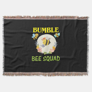 Beekeeper Art Bumble Bee Squad Throw Blanket