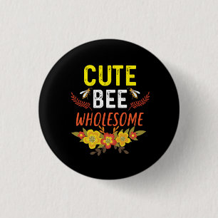 Beekeeper Art Cute Bee Wholesome 3 Cm Round Badge