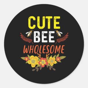 Beekeeper Art Cute Bee Wholesome Classic Round Sticker