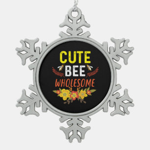 Beekeeper Art Cute Bee Wholesome Snowflake Pewter Christmas Ornament