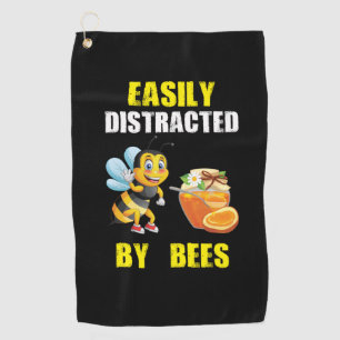 Beekeeper Art Easily Distracted By Bees Golf Towel