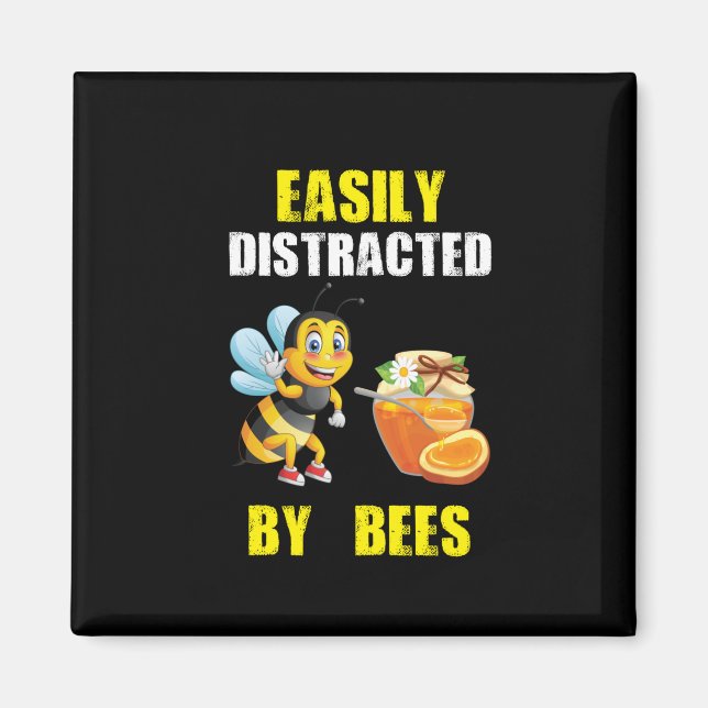Beekeeper Art Easily Distracted By Bees Magnet (Front)