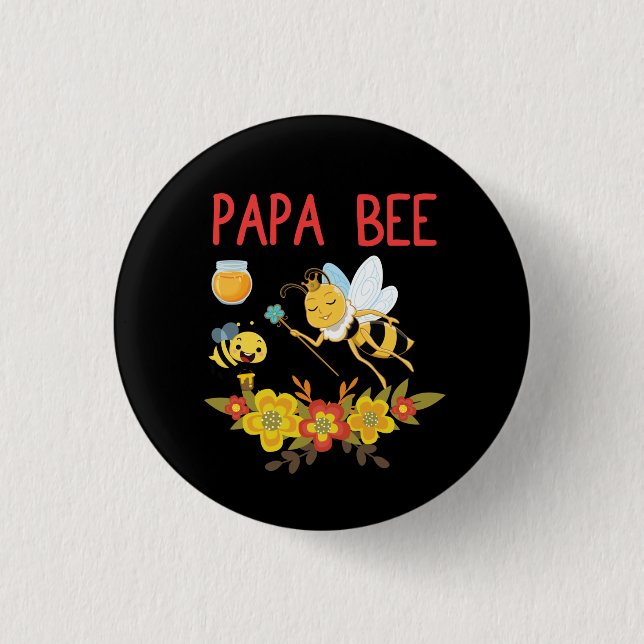 Beekeeper Art Papa Bee 2 3 Cm Round Badge (Front)