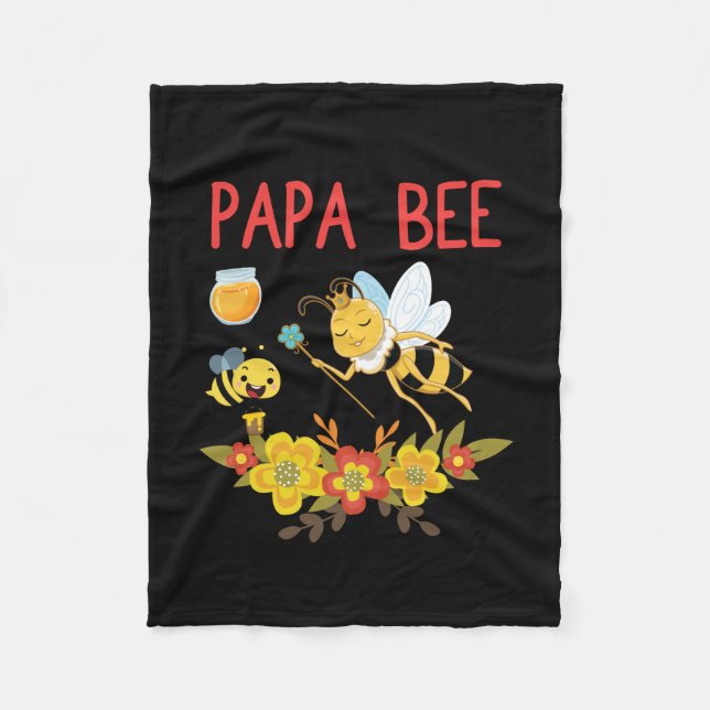 Beekeeper Art Papa Bee 2 Fleece Blanket (Front)