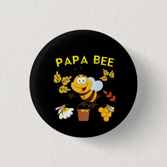 Beekeeper Art Papa Bee 3 Cm Round Badge (Front)