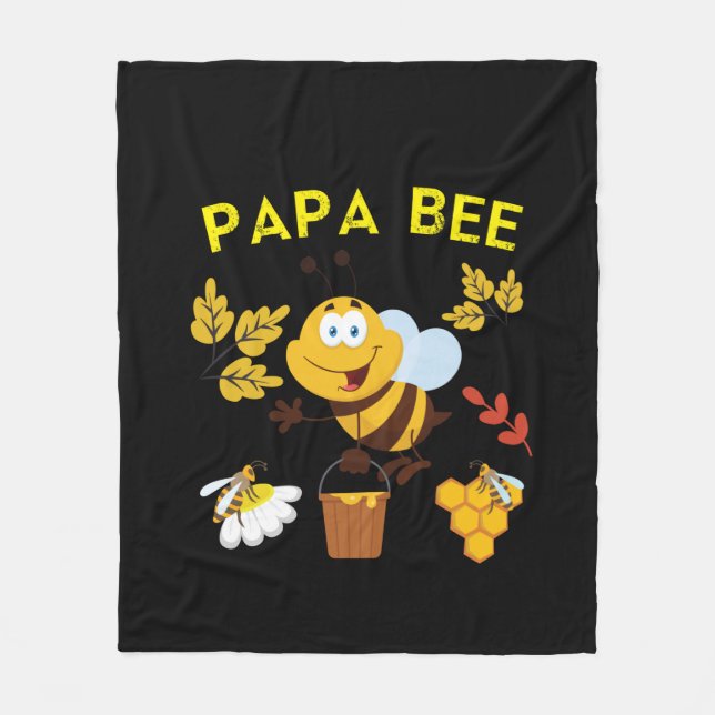 Beekeeper Art Papa Bee Fleece Blanket (Front)