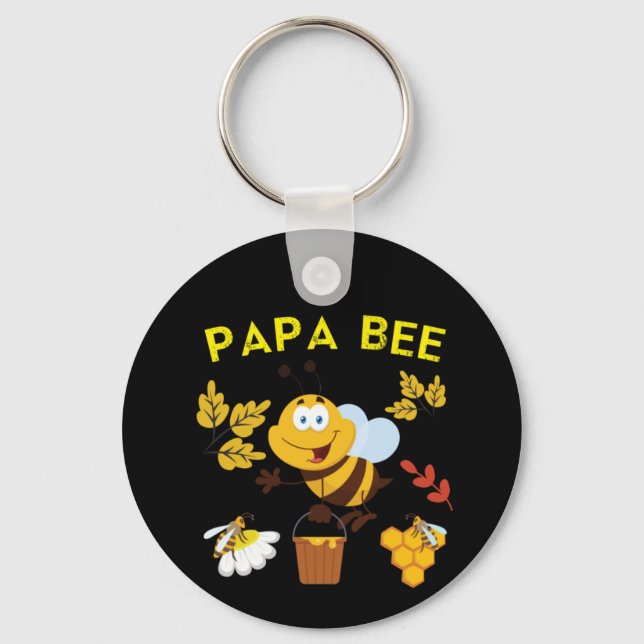 Beekeeper Art Papa Bee Key Ring (Front)