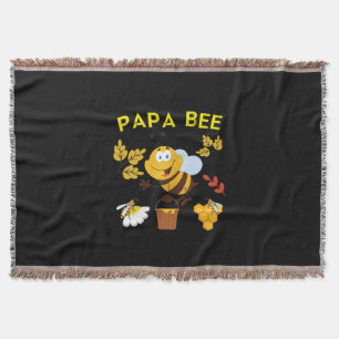 Beekeeper Art Papa Bee Throw Blanket
