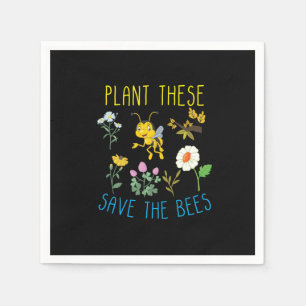 Beekeeper Art Plant These Save The Bees Napkin