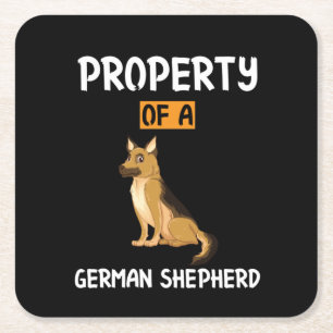 Beekeeper Art Property Of A German Shepherd Square Paper Coaster