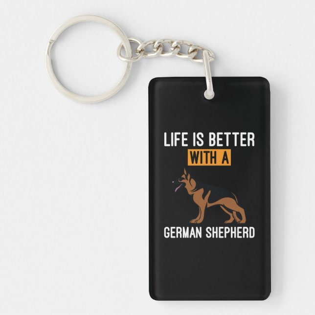 Beekeeper Art With A German Shepherd Key Ring (Front)