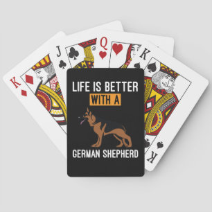 Beekeeper Art With A German Shepherd Playing Cards