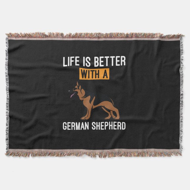Beekeeper Art With A German Shepherd Throw Blanket (Front)