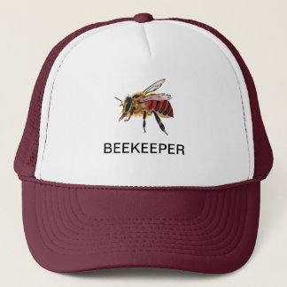 BEEKEEPER BEE LOGO. PERSONALIZE WITH NAME / APIARY TRUCKER HAT