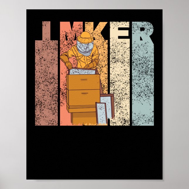 Beekeeper Bee Vintage Retro Save Bees Poster (Front)