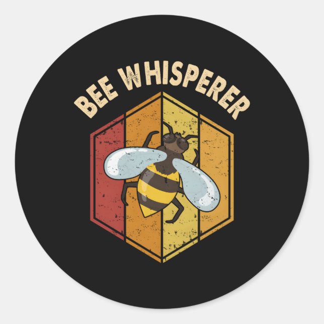 Beekeeper Bee Whisperer Beekeeg Expert Apiary Hone Classic Round Sticker (Front)