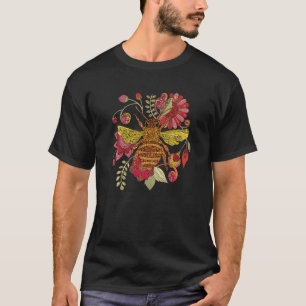 Beekeeper Beekeeping Bumblebee Vintage Flower Bee T-Shirt