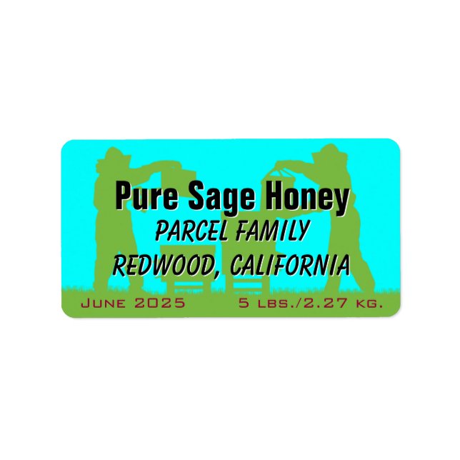 Beekeeper Blue Personalised Honey Label (Front)
