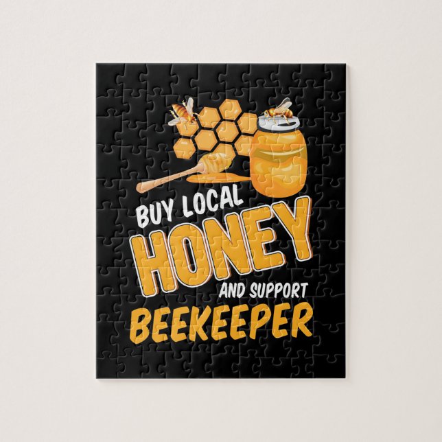 Beekeeper Buy Local Honey And Support Beekeeper Jigsaw Puzzle (Vertical)