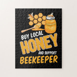 Beekeeper Buy Local Honey And Support Beekeeper Jigsaw Puzzle