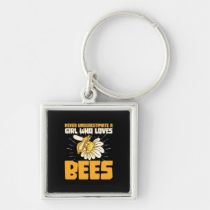 Beekeeper Gift   A Girl Who Loves Bees Key Ring