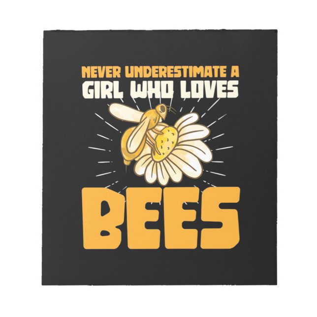 Beekeeper Gift | A Girl Who Loves Bees Notepad (Front)