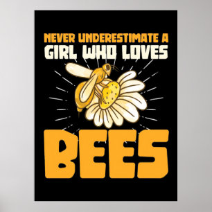 Beekeeper Gift A Girl Who Loves Bees Poster