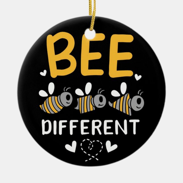 Beekeeper Gift | Bee Different Ceramic Ornament (Front)