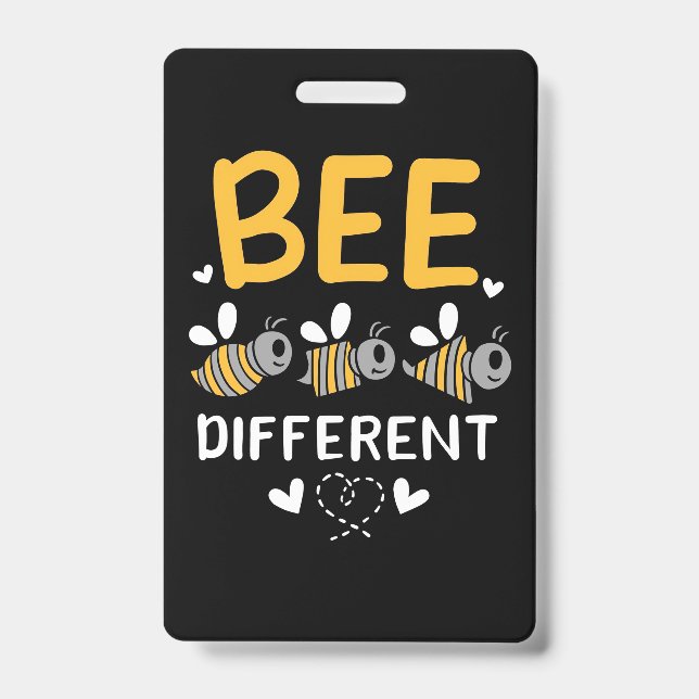 Beekeeper Gift | Bee Different ID Badge (Front)