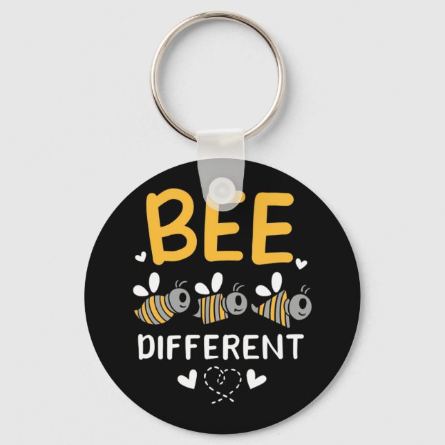 Beekeeper Gift | Bee Different Key Ring (Front)
