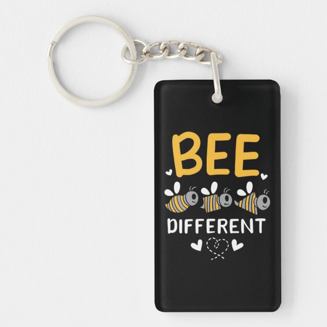 Beekeeper Gift | Bee Different Key Ring (Front)