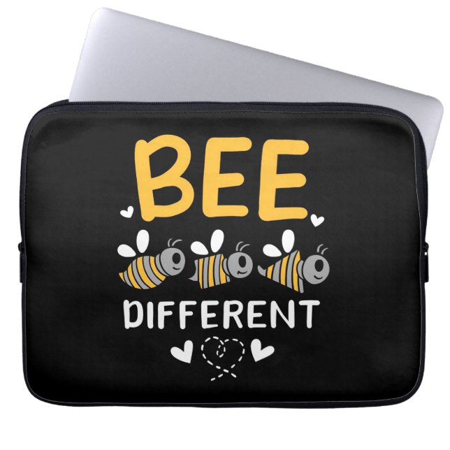 Beekeeper Gift | Bee Different Laptop Sleeve (Front)