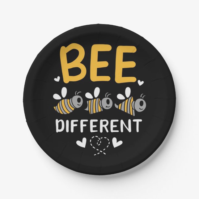 Beekeeper Gift | Bee Different Paper Plate (Front)