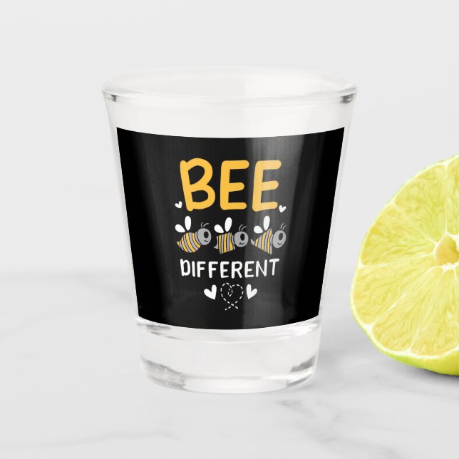 Beekeeper Gift | Bee Different Shot Glass (Front)