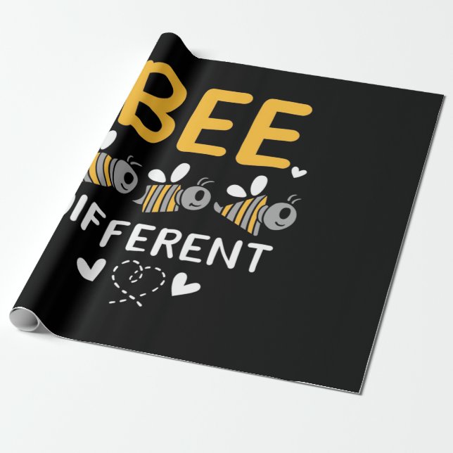 Beekeeper Gift | Bee Different Wrapping Paper (Unrolled)