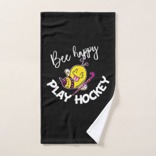 Beekeeper Gift   Bee Happy Play Hockey Hand Towel